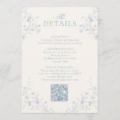 Classic French Chinoiserie All in One Wedding Einladung (Rückseite)