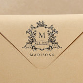 Classic French Floral Crest Monogram Gummistempel