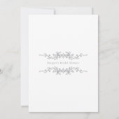 Classic French Floral Gray Bridal Shower Einladung (Rückseite)
