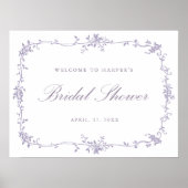 Classic French Lavender Bridal Shower Welcome Poster (Vorne)