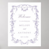 Classic French Lavender Floral Wedding Welcome Poster (Vorne)
