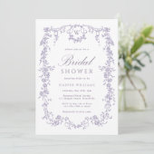Classic French Victorian Lavender Bridal Shower Einladung (Stehend Vorderseite)