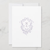 Classic French Victorian Lavender Floral Wedding Einladung (Rückseite)