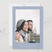 Classic French Viktorianisch Dusty Blue Floral Wed Save The Date (Rückseite)