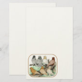 Classic Frill Pigeons Blondinettes Briefpapier (Vorne/Hinten)