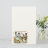 Classic Frill Pigeons Blondinettes Briefpapier (Stehend Vorderseite)