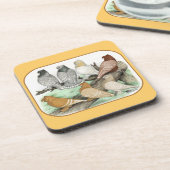 Classic Frill Pigeons Blondinettes Untersetzer (Linke Seite)