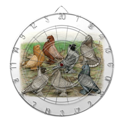 Classic Frill Pigeons Laced Blondinettes Dartscheibe (vorne)
