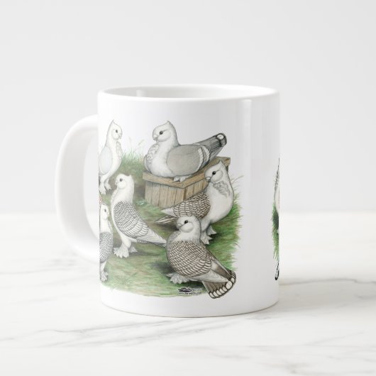 Classic Frill Tauben Jumbo-Tasse (Vorderseite Links)