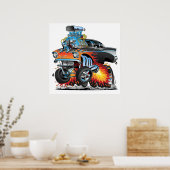 Classic frisierte Auto 57 Gasser Drag Racing Muscl Poster (Küche)