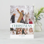 Classic Frohe Weihnachten 5 Foto Weihnachtskarte (Stehend Vorderseite)