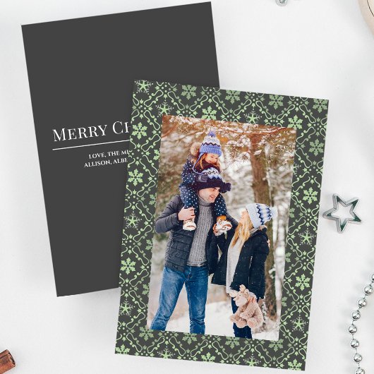 Classic Frohe Weihnachten Ein Foto Schneeflocke