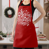 Classic Frohe Weihnachten Feierliche Rot und Weiß Schürze