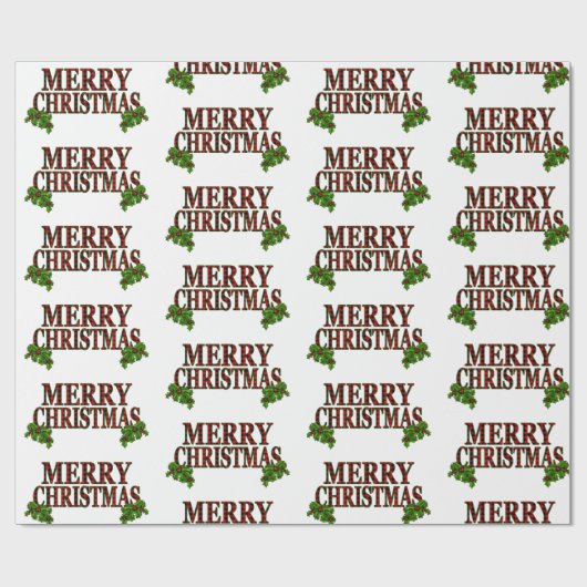 Classic Frohe Weihnachten Geschenkpapier (Flach)