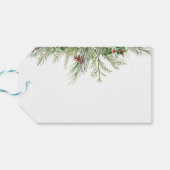 Classic Frohe Weihnachten Grünen Roter Kranz Urlau Geschenkanhänger (Rückseite Horizontal)