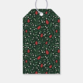 Classic Frohe Weihnachten Personalisiert floral Geschenkanhänger (Rückseite)