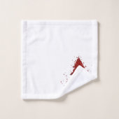 Classic Frohe Weihnachten | Rich Crimson Red Tree Badhandtuch Set (Waschlappen)