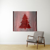 Classic Frohe Weihnachten | Rich Crimson Red Tree Wandteppich (Beispiel (Horizontal))