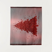 Classic Frohe Weihnachten | Rich Crimson Red Tree Wandteppich (Vorderseite)