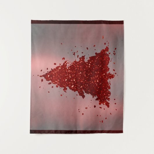 Classic Frohe Weihnachten | Rich Crimson Red Tree Wandteppich (Vorderseite)