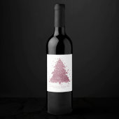 Classic Frohe Weihnachten | Rich Crimson Red Tree Weinetikett