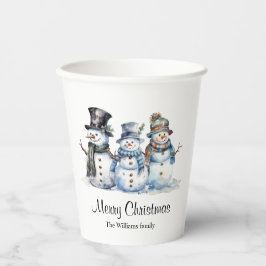 Classic Frohe Weihnachten Wasserfarbe Snowman Part Pappbecher