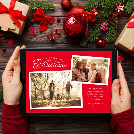 Classic Frohe Weihnachten zwei Foto rot