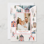 Classic Frohe Weihnachts-Foto-Grußkarte Einladung (Vorderseite)