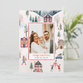 Classic Frohe Weihnachts-Foto-Grußkarte Einladung (Stehend Vorderseite)