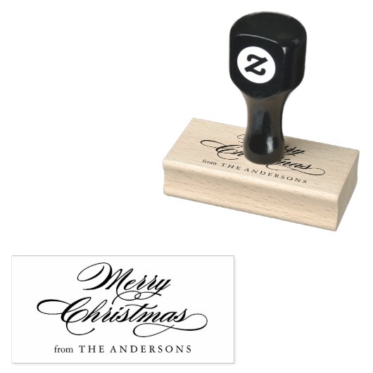 Classic Frohe Weihnachts-Script-Rücksendeadresse Gummistempel (Stempel)