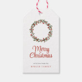 Classic Frohe Weihnachtsfeier Wreath Geschenkanhänger (Vorderseite)