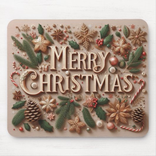 Classic Frohe Weihnachtsgrün Mousepad (Vorne)