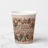 Classic Frohe Weihnachtsgrün Pappbecher (Vorderseite)