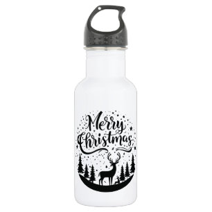 Classic Frory Christmas Deer and Tree Design Art Edelstahlflasche