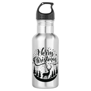 Classic Frory Christmas Deer and Tree Design Art Edelstahlflasche