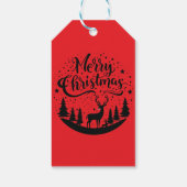 Classic Frory Christmas Deer and Tree Design Art Geschenkanhänger (Rückseite)