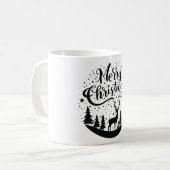 Classic Frory Christmas Deer and Tree Design Art Kaffeetasse (Vorderseite Links)