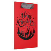 Classic Frory Christmas Deer and Tree Design Art Klemmbrett (Rechts)