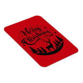 Classic Frory Christmas Deer and Tree Design Art Magnet (Rechte Seite)