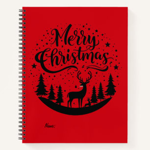 Classic Frory Christmas Deer and Tree Design Art Notizblock