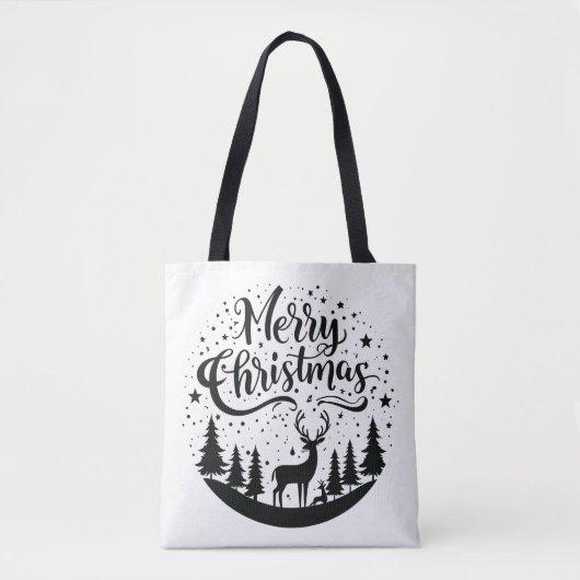 Classic Frory Christmas Deer and Tree Design Art Tasche (Vorderseite)