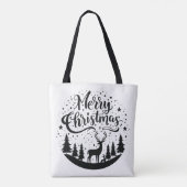 Classic Frory Christmas Deer and Tree Design Art Tasche (Rückseite)