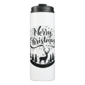 Classic Frory Christmas Deer and Tree Design Art Thermosbecher (Vorderseite)