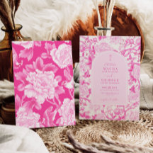 Classic Fuchsia Floral Chinoiserie Garden Hochzeit