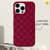 Classic Fuchsia Pink Dots Custom Name Initials Case-Mate iPhone Hülle