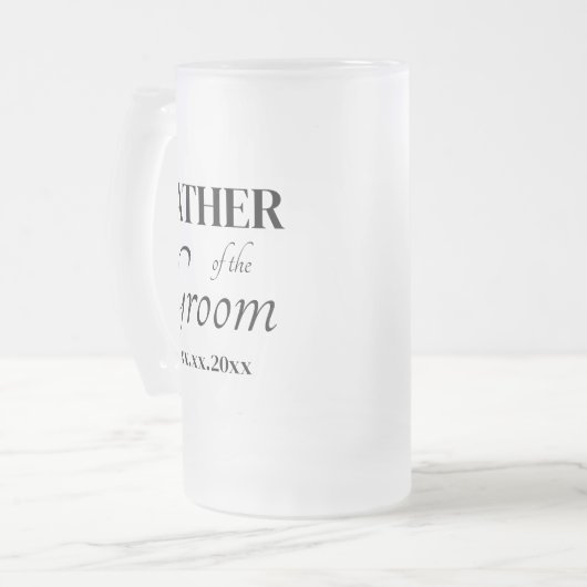 Classic Fully Customizable Wedding Beer Mug Mattglas Bierglas (Vorderseite Links)