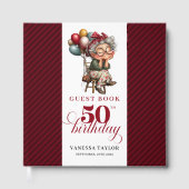 Classic fun 50th lady birthday guest memory book gästebuch (Vorderseite)