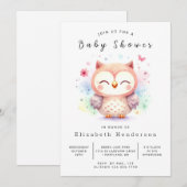 Classic Fun Owl Baby Dusche Einladung (Vorne/Hinten)