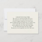 Classic Funeral Heartfelt Foto Dankeskarte (Rückseite)