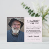 Classic Funeral Heartfelt Foto Dankeskarte (Stehend Vorderseite)